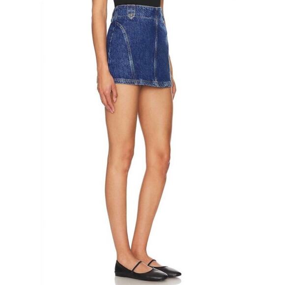 NWT We The Free Denim Runaway Mini Skirt Size 27 - Picture 2 of 7